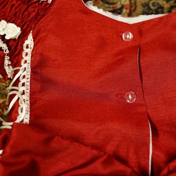 New Flower Girl Dress Party Royal Princess Deep Crimson Red Girls Size 4 - Picture 11 of 13